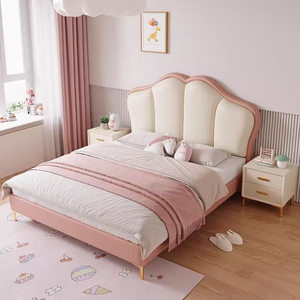 <span class=keywords><strong>Lit</strong></span> en bois massif en forme d'oreilles de chat au design moderne avec rangement, vente directe d'usine pour filles et garçons - Product Image 2