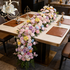 JC Wholesale Chemin <span class=keywords><strong>de</strong></span> table en fleurs artificielles effet soie, toucher réaliste, prix usine, achat en gros - Product Image 1