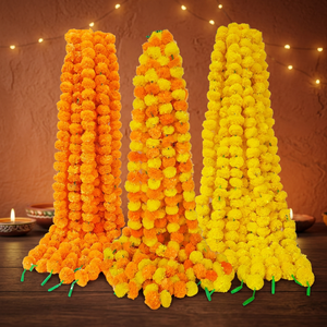 Guirnalda de Flores de Caléndula para Diwali, Pétalos Artificiales, Toran, Decoración para Bodas y Pooja, Suministro de Fábrica, Guirnalda Colgante - Product Image 4
