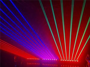 Оптовая продажа, 500 МВт, 8 головок, красный, синий, зеленый лазер + 5 Вт ламповый луч, 8 глаз, RGB лазерный луч, световая панель для ночного клуба - Product Image 3