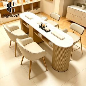 Manufacturer Fashion Light Luxury Style <b>Nail</b> Art Table Simple Chair Customizable Colors Single Double-Special <b>Nail</b> Table <b>Desk</b> - Product Image 4