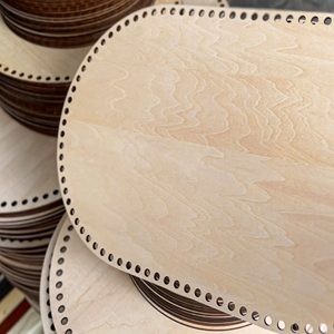 Cesta de Moisés Fondo de madera Oval Base de madera natural Moldeador para DIY Crochet o tejer Artesanía Decoración del hogar Agujero: 1Cm - Product Image 6