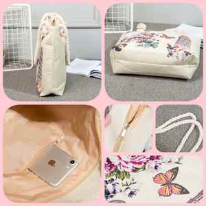 กระเป๋าโท้ทเดินทางชายหาดความจุสูงกระเป๋าโท้ทปลาวาฬฮิปโปแคมปัสกระเป๋าถือพิมพ์ลายเต่ากระเป๋าโท้ทสะพายไหล่ของผู้หญิงกระเป๋าช้อปปิ้งเพื่อสิ่งแวดล้อม - Product Image 5