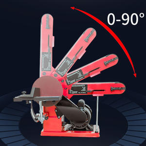 Máquina lijadora para trabajar la madera, lijadora <span class=keywords><strong>de</strong></span> banda <span class=keywords><strong>de</strong></span> disco superior <span class=keywords><strong>de</strong></span> banco para carpintería con mesa <span class=keywords><strong>de</strong></span> trabajo ajustable y <span class=keywords><strong>calibre</strong></span> <span class=keywords><strong>de</strong></span> inglete - Product Image 1