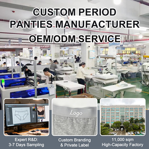 Ropa Interior Menstrual a Prueba de Fugas para <span class=keywords><strong>Mujer</strong></span>, Personalizada al por Mayor, 4 Capas Absorbentes, Talla Grande 3XL, Reutilizable, Sin Costuras - Product Image 5