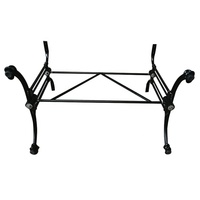 Base de table rectangulaire en aluminium coulé noir pulvérisé personnalisable pour restaurant, plusieurs tailles disponibles