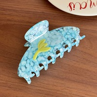 Pince à cheveux coréenne en acétate, modèle Tulipe, polyvalente, grande pince à cheveux de luxe, pince requin pour queue de cheval haute, accessoire capillaire écologique