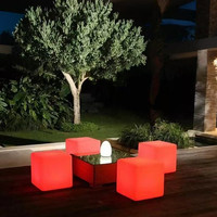 Cubo Luminoso LED Ricaricabile Moderno 40x40cm/50x50cm RGB16 Colori per Casa, Bar e Pub - Resistente all'Acqua