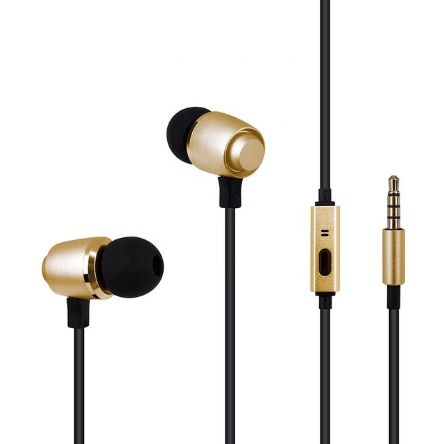 Custom LOGO With Volume Control Microphone Sport Earbuds in Ear Wire 3.5mm Metal Wired Earphones