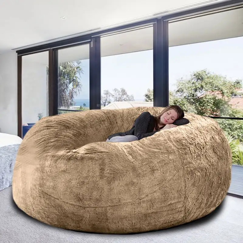 Cover Sack Stoel Bean Bag Grote Ronde Slaapbank Grote Bank Met Zachte Bont Polyester Moderne 10 Pcs Een Zetel hoge-Kwaliteit Slipcovered