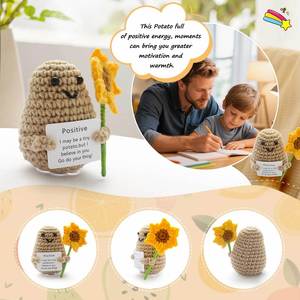 Oso de Patatas de Energía Positiva, Éxito de Ventas en Navidad 2024, para Decoraciones Festivas, Patata de Apoyo Emocional Positivo con Girasol - Product Image 2