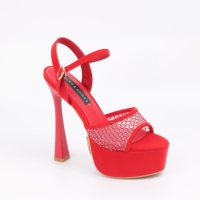 Chaussures de danse en maille pour femmes 15 cm talons hauts Peep Toe plate-forme à lacets fermeture été boucle strip-tease sandales grande taille