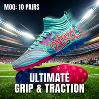 Chaussures de football professionnelles en gros, crampons respirants à tige haute, pour l'exportation mondiale et le service de livraison