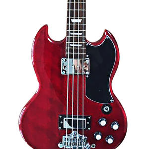 Basse Électrique SG 4 Cordes Bourgogne Corps Acajou Touche Palissandre <span class=keywords><strong>Guitare</strong></span> Basse Électrique Service Personnalisé Disponible - Product Image 3