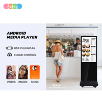 Afficheur numérique LCD 4K de 32 pouces, 43 pouces, 55 pouces, 65 pouces avec batterie rechargeable, lecteur multimédia sur pied, affichage numérique