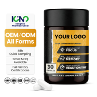Capsules Nootropiques OEM Marque Blanche pour la Concentration et la Mémoire Alpha GPC Bacopa L-Théanine Huperzine Rhodiola Rosea Soutien Cognitif Végétalien