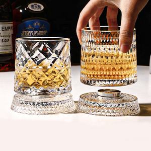Verres à boisson rotatifs pour cocktails, verre à whisky épais en cristal taillé, verre à whisky à l'ancienne, verre à whisky pour le scotch - Product Image 2