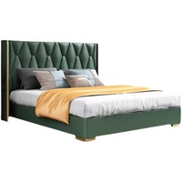 Mobilier luxueux king size pour chambre à coucher lit double en cuir haut de gamme tête de lit lit italien moderne en cuir véritable