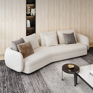 Sofá de tela de estilo crema moderno, lujosos sofás italianos de tres plazas para el hogar, sofás suaves, sofá de esquina de gama alta para sala de estar - Product Image 4