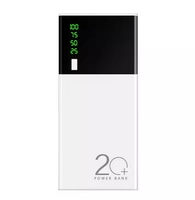 Chargeur portable mini personnalisable 10000mAh avec double port USB, batterie externe avec lumières LED, sortie 20W, alimentation mobile étanche