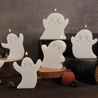 CARATTE 6pcs Halloween Fantôme Moule en Silicone pour Bougie Parfumée et Savon DIY Ciment Plâtre Décor de Vacances Moule en Résine