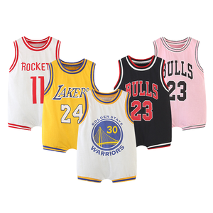 Mameluco Unisex para Bebé, Verano, Sin Mangas, Pantalón Corto, Cierre con Botones a Presión, Spandex/Algodón, Uniforme de Baloncesto, Recién Nacido - Product Image 1