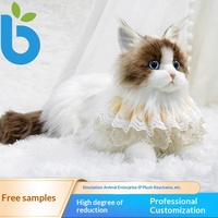 BABUR Muñeco de Peluche de Gato Súper Realista Personalizado, con Forro de Malla, Adorable Postura Sentada, Figura de Gatito Hecha de Algodón PP
