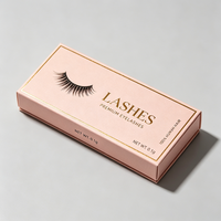 Boîte d'emballage cosmétique autoportante personnalisée pour cils, avec impression quadricolore, estampage à chaud, en carton ivoire pliable