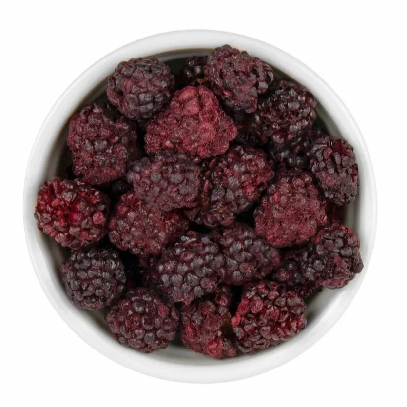 Mẫu miễn phí không có chất phụ gia trái cây sấy khô đóng băng trái cây sấy khô Blackberry