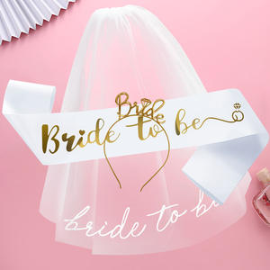 Go Party 3PCS Bride To Be Headbands Sash And Veil Sets Cinta <span class=keywords><strong>DE</strong></span> BODA Satin Sash Veil <span class=keywords><strong>Despedida</strong></span> <span class=keywords><strong>de</strong></span> <span class=keywords><strong>soltera</strong></span> Suministros <span class=keywords><strong>para</strong></span> fiestas <span class=keywords><strong>de</strong></span> <span class=keywords><strong>despedida</strong></span> <span class=keywords><strong>de</strong></span> <span class=keywords><strong>soltera</strong></span> - Product Image 2