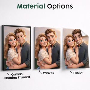 Cuadro de Lienzo Personalizado con Retrato de Dibujos Animados de 20*20CM, Póster de <span class=keywords><strong>Foto</strong></span> Animada Personalizada, Arte en Lienzo Enmarcado para Decoración del Hogar, Día de la Madre, Aniversario - Product Image 4