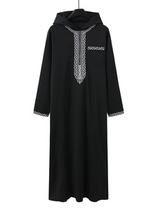 Nuova Tuta Lunga con Cappuccio da <span class=keywords><strong>Uomo</strong></span> Primavera 2026 - <span class=keywords><strong>Abbigliamento</strong></span> Tradizionale <span class=keywords><strong>Etnico</strong></span> Lussuoso con Ricami, Manica Lunga Casual - Product Image 4