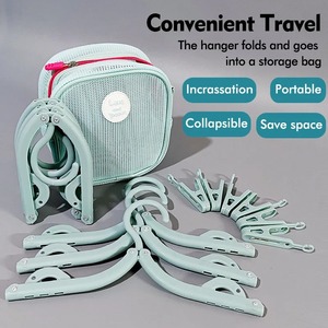 Cintre pliable de voyage portable avec sac de rangement pour les voyages d'affaires, les dortoirs étudiants et l'usage domestique - Product Image 2
