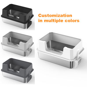 صندوق فضلات القطط الأكثر مبيعًا كبير الحجم سهل التنظيف شبه مغلق للاستخدام الداخلي مصنوع من الفولاذ المقاوم للصدأ - Product Image 5