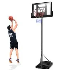 出售带篮球板网的户外篮球架系统/带支架的便携式可调篮球板