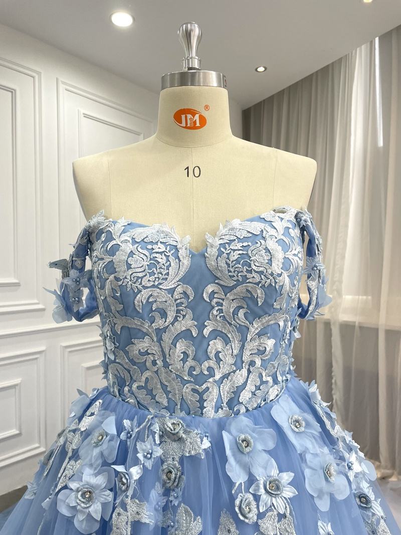 Vestido de baile princesa azul com apliques florais, 2 peças, vestidos  curtos de baile com saia longa destacável| Alibaba.com, image size:800x1067
