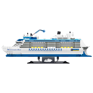 ZHE GAO blok bangunan edukasi DIY <span class=keywords><strong>Model</strong></span> plastik putih kapal penumpang laut kota untuk hadiah atau mainan - Product Image 4