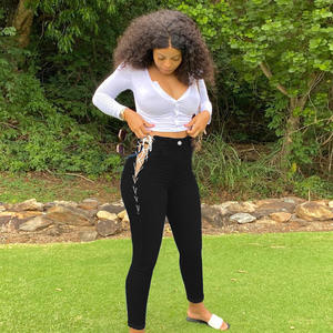 بنطلون جينز نسائي مثير بتصميم عصري مع شعار مخصص، ملابس نسائية أمريكية بعلامة تجارية مخصصة - Product Image 2