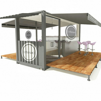 Maisons préfabriquées modernes de conteneur de structure de cadre en acier arabe de luxe pour le café de barre de restaurant