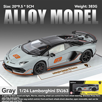 Coche de Juguete en Miniatura de Metal Fundido a Presión Lamborghini Eventado SVJ63 Oficialmente Autorizado 1:24 con Sonido y Luz, Modelo Coleccionable para Niños