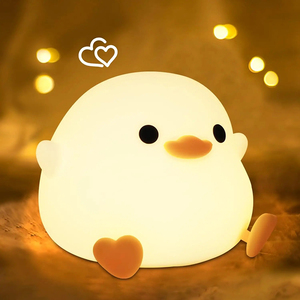 Bonito pato Mini moderna lámpara de noche LED táctil de silicona <span class=keywords><strong>para</strong></span> <span class=keywords><strong>Recién</strong></span> Nacido guardería bebé seguro con batería recargable USB - Product Image 1