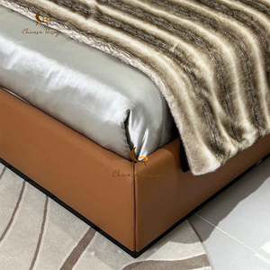 Luxury Homey Italian Design <b>Bedroom</b> Set Modern Wooden Furniture Upholstered Bed Double Leather King Size - Product Image 3