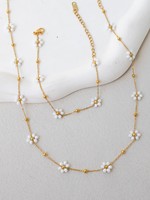 Ensemble de bijoux tournesol coloré plaqué or 18 carats en acier inoxydable avec collier et bracelet pour femmes