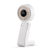 Ventilateur portable pliable 100 vitesses haute vitesse 1800 mAh rechargeable, mini ventilateur personnel à porter autour du cou, turbo, avec support