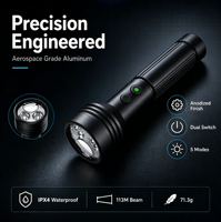 Linterna LED CW97 de Largo Alcance, Luz Blanca Fría, Recargable por USB, Resistente al Agua IP65, Haz Ajustable, Venta al Por Mayor Directa de Fábrica, OEM