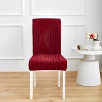 Housse de chaise épaisse 240 GSM pour chaise de salle à manger à dossier droit, élastique, tout-en-un, jacquard, anti-poussière, une seule pièce