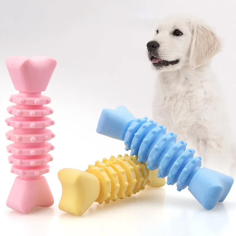 Nieuwe Ontwerp Kleurrijke Tpr Hond Kauwen Bot Speelgoed Tanden Schoonmaken Duurzaam Onverwoestbaar Hond Speelgoed Voor Agressieve Kauwers