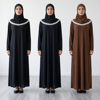 Gros 12 Solide Couleur Prière Musulmane Robe Abaya Arabe Islamique Femmes Hijab Dentelle Robe XL-5XL Traditionnelle Modeste Robe Caftan