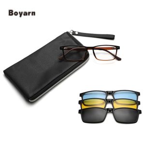 Boyarn Factory <span class=keywords><strong>Clip</strong></span> <span class=keywords><strong>magnético</strong></span> en montura de <span class=keywords><strong>gafas</strong></span> hombres Marco de prescripción óptica anteojos hombres rectángulo polarizado <span class=keywords><strong>Clip</strong></span> <span class=keywords><strong>gafas</strong></span> de sol - Product Image 6