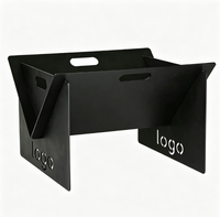 Table de barbecue portable moderne en acier Corten pour camping, jardin, terrasse, plage et fêtes en plein air